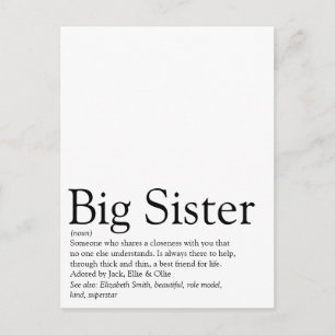 World's Best Ever Sister Definition Postcard
