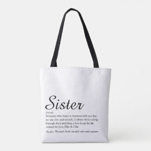 World's Best Ever Sister Definition Script Tote Bag