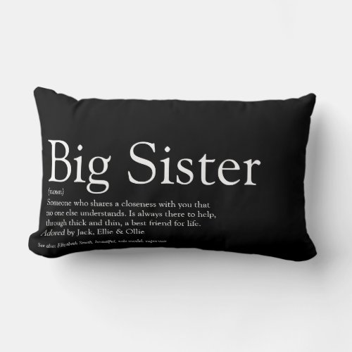 Worlds Best Ever Sister Definition Simple Modern Lumbar Pillow