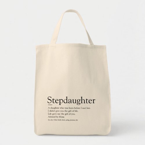 Worlds Best Ever Stepdaughter Definition Tote Bag