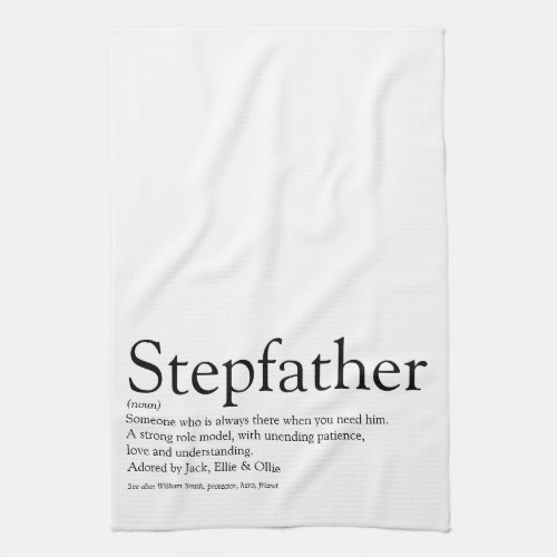 Worlds Best Ever Stepfather Stepdad Definition Kitchen Towel