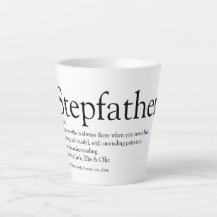 World's Best Ever Stepfather, Stepdad Definition Latte Mug