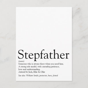 World's Best Ever Stepfather Stepdad Definition Postcard