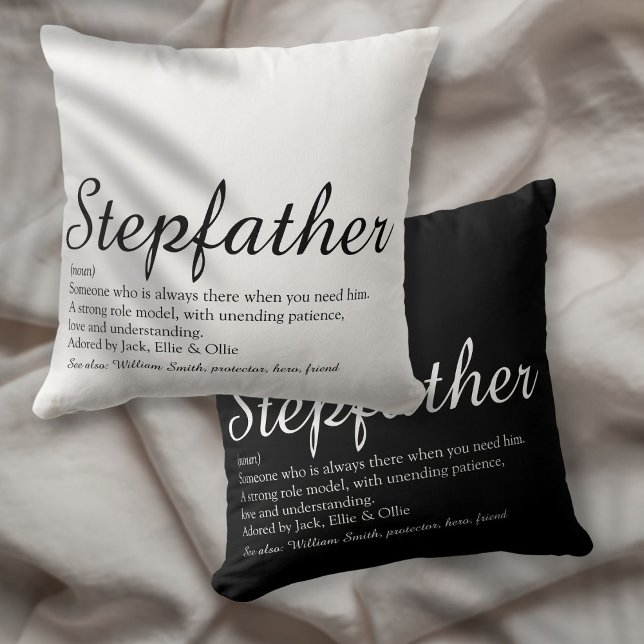 World's Best Ever Stepfather, Stepdad Definition Throw Pillow (World's Best Ever Stepfather, Stepdad Definition Throw Pillow)