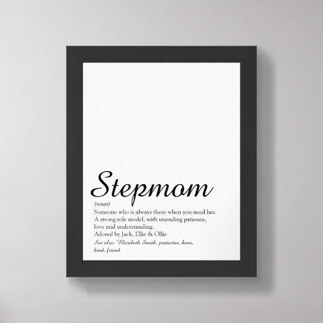 World's Best Ever Stepmom, Stepmother Definition Framed Art (Framed Front)