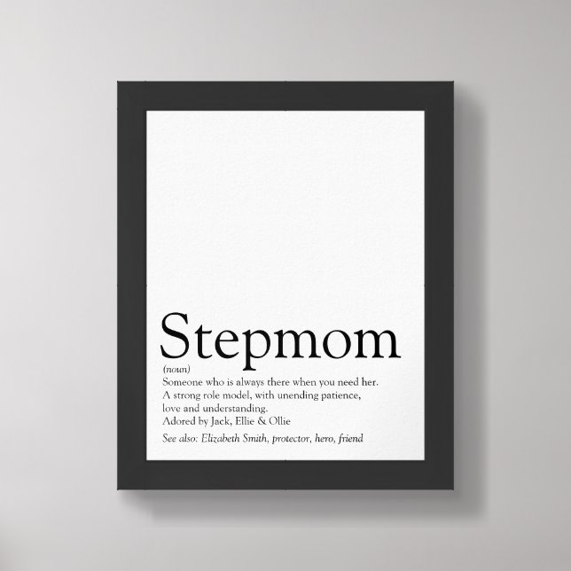 World's Best Ever Stepmom, Stepmother Definition Framed Art (Framed Front)
