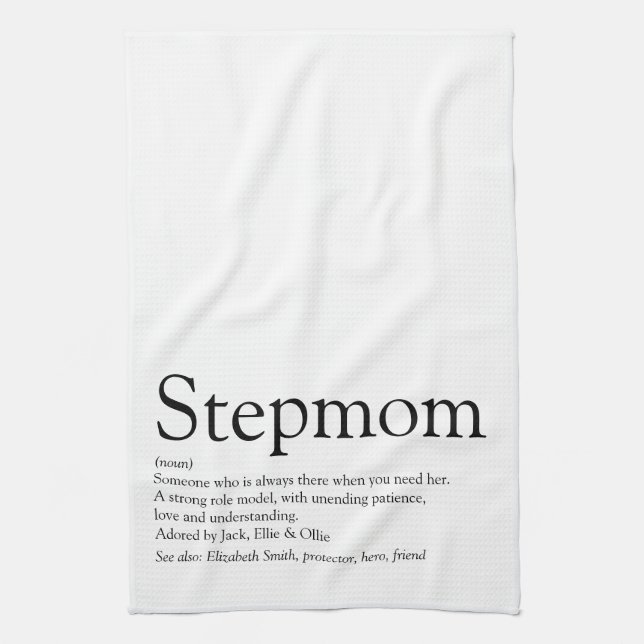 World's Best Ever Stepmom, Stepmother Definition Kitchen Towel (Vertical)