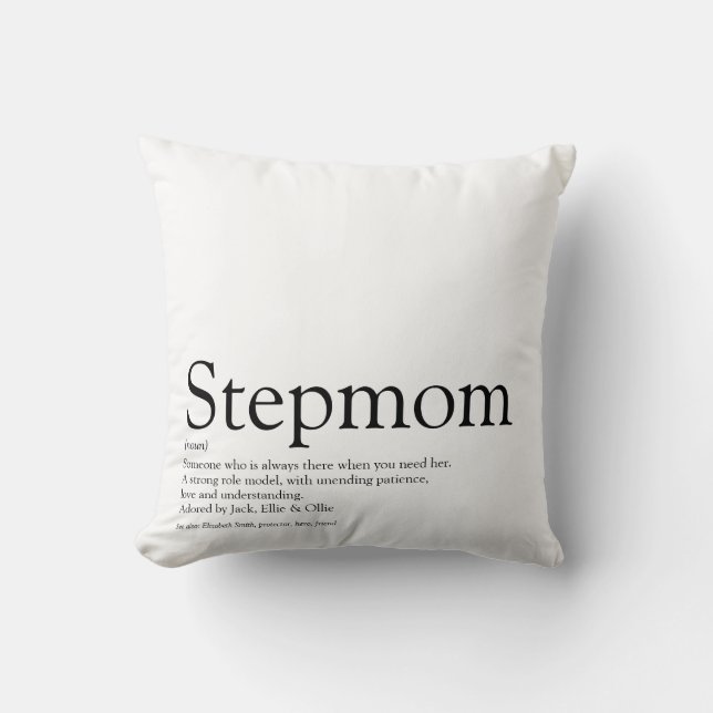 World's Best Ever Stepmom, Stepmother Definition Throw Pillow (Front)