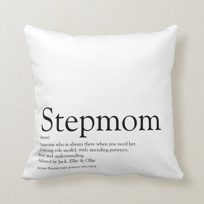 Worlds Best Ever Stepmom Stepmother Definition Throw Pillow 