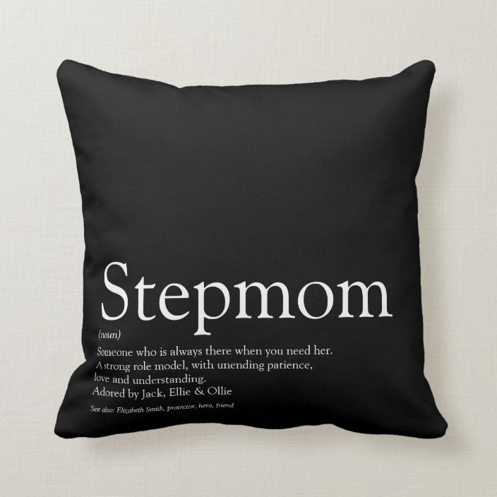 Worlds Best Ever Stepmom Stepmother Definition Throw Pillow 