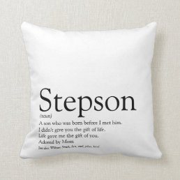 World&#39;s Best Ever Stepson Definition Throw Pillow