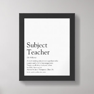World's Best Ever Teacher Definition Framed Art
