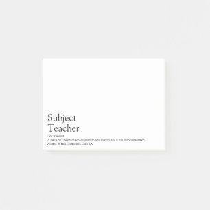 World's Best Ever Teacher Definition Post-it Notes