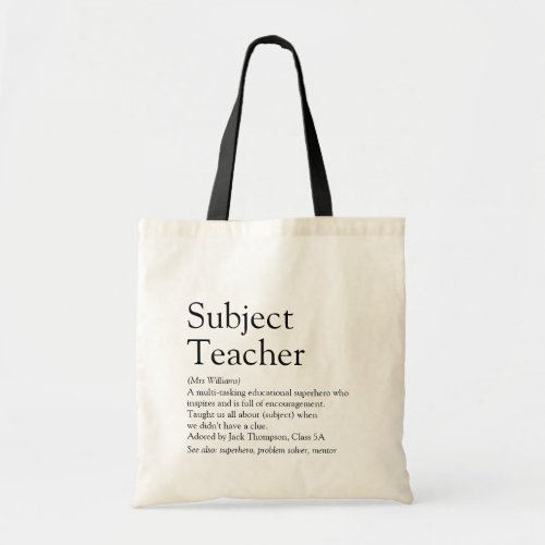 Worlds Best Ever Teacher Definition Tote Bag
