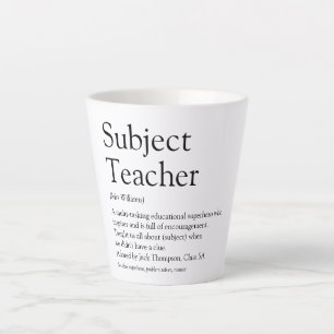 World's Best Ever Teacher Definition Typographic Latte Mug