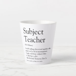 World's Best Ever Teacher Definition Typographic Latte Mug