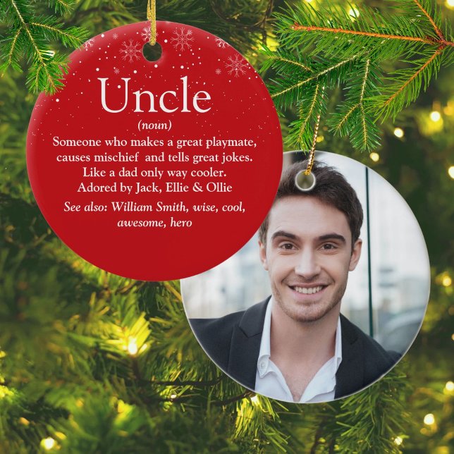 World's Best Ever Uncle Definition Photo Christmas Ceramic Ornament (World's Best Ever Uncle Definition Photo Christmas Ceramic Ornament)
