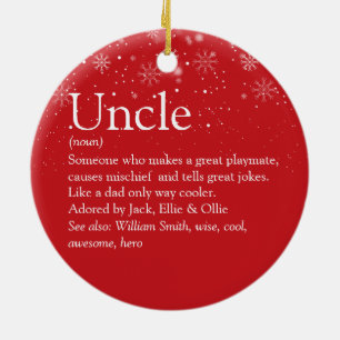 World's Best Ever Uncle Definition Photo Christmas Ceramic Ornament