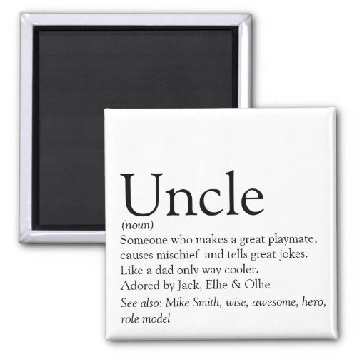 Worlds Best Ever Uncle Funcle Definition Magnet