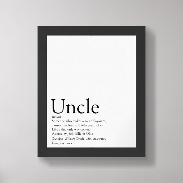 World's Best Ever Uncle, Funcle Modern Definition Framed Art (Framed Front)