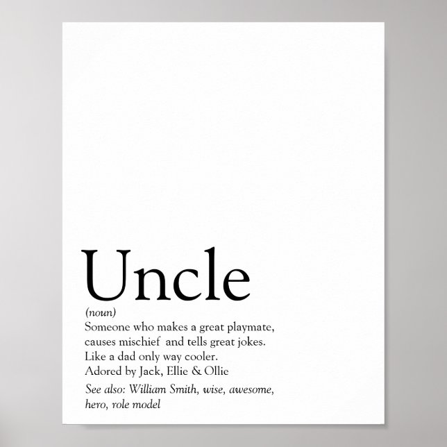 World's Best Ever Uncle, Funcle Modern Definition Poster (Front)