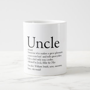 World's Best Ever Uncle Modern Black and White Giant Coffee Mug