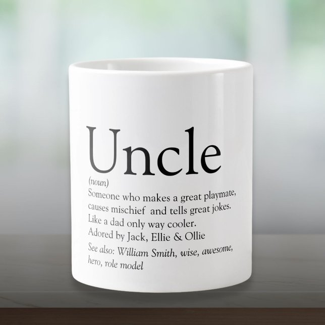 World's Best Ever Uncle Modern Black and White Giant Coffee Mug (World's Best Ever Uncle Modern Black and White Giant Coffee Mug)