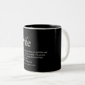 World's Best Ever Wife Definition Black and White Two-Tone Coffee Mug (Front Right)