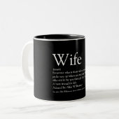 World's Best Ever Wife Definition Black and White Two-Tone Coffee Mug (Front Left)