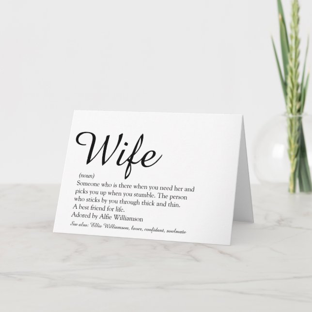 World's Best Ever Wife Definition Chic Script Card (Front)