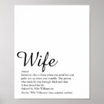 World's Best Ever Wife Definition Elegant Script Poster<br><div class="desc">Personalize for your special wife to create a unique gift for birthdays,  anniversaries,  weddings,  Christmas or any day you want to show how much she means to you. A perfect way to show her how amazing she is every day. Designed by Thisisnotme©</div>