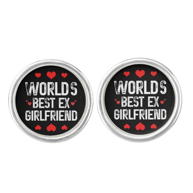 World's Best Ex Girlfriend Cute Funny Sayings Cool Cufflinks (Front)