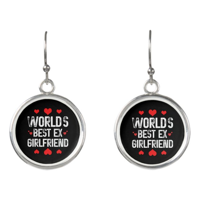 World's Best Ex Girlfriend Cute Funny Sayings Cool Earrings (Front)