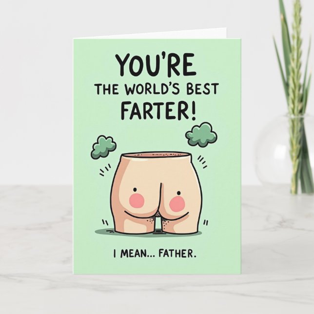 Worlds Best Farter Funny Card (Front)