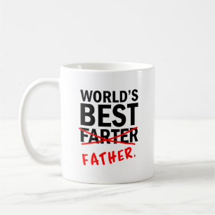 World's Best Farter Funny Quote Black & Red Text Coffee Mug