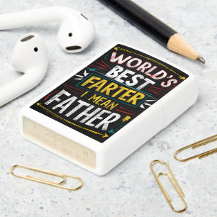 Worlds Best Farter, I Mean Father Chalkboard Sign Zippo Lighter