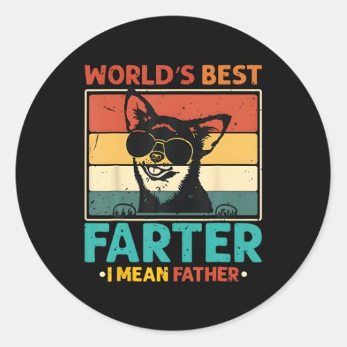 Worlds Best Farter I Mean Father Funny Fathers Day Classic Round Sticker