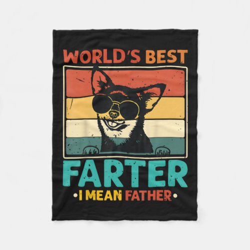 Worlds Best Farter I Mean Father Funny Fathers Day Fleece Blanket
