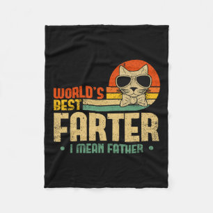 Worlds Best Farter I Mean Father Mens Fathers Day  Fleece Blanket