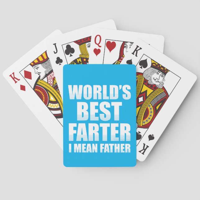 World's Best Farter I Mean Father Poker Cards (Back)