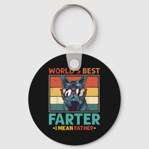 Worlds Best Farter I Mean Father T Best Cat Dad Ev Keychain