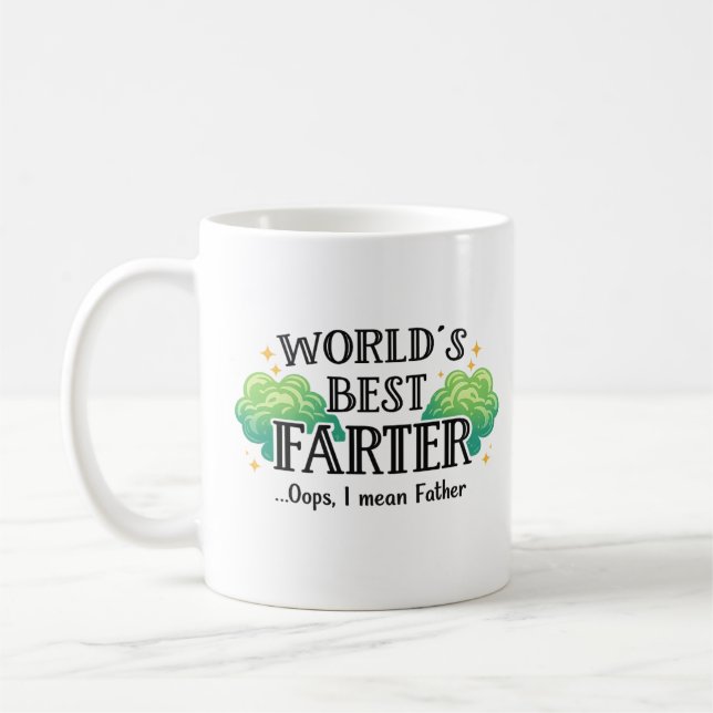 World's Best Farter Mug Gift for Dad Father's Day  (Left)