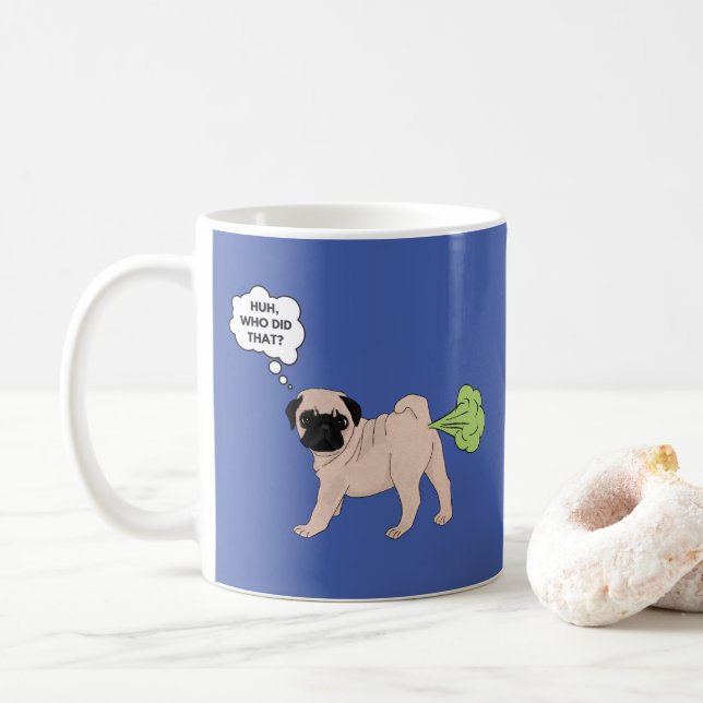 World's Best Farter Pug Dog Coffee Mug (With Donut)