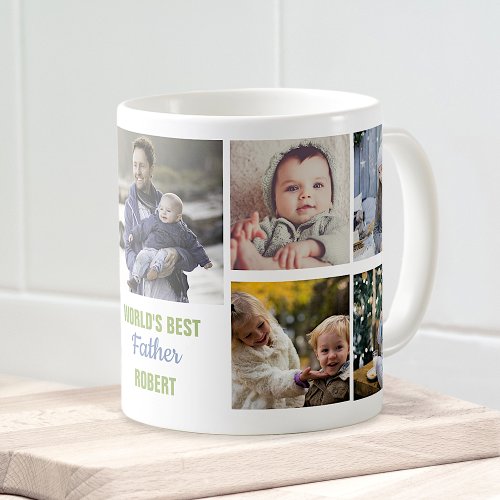 Worlds Best Father Instagram Photo Collage Name Coffee Mug