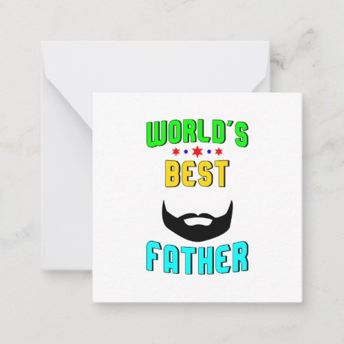 Worlds Best Father Papa Dad Daddy Fathers Day Note Card