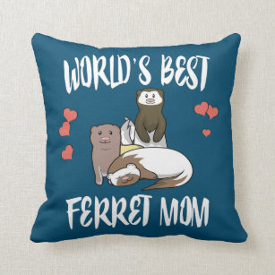 World's Best Ferret Mom  Throw Pillow