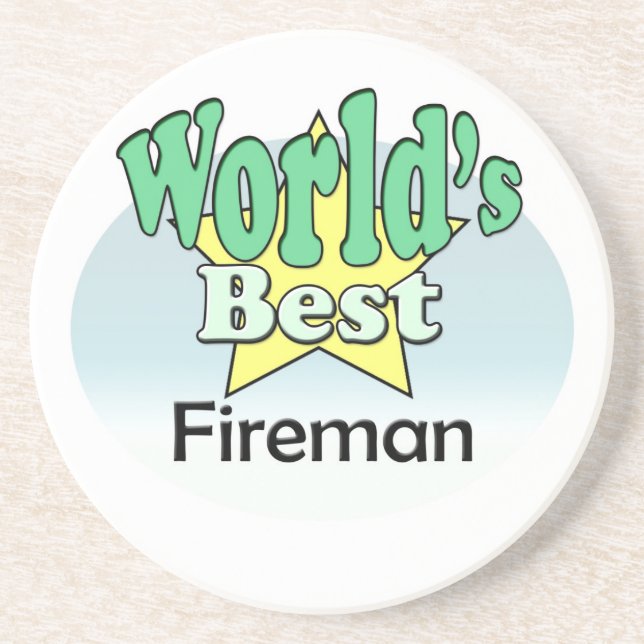 World's best Fireman Drink Coaster (Front)
