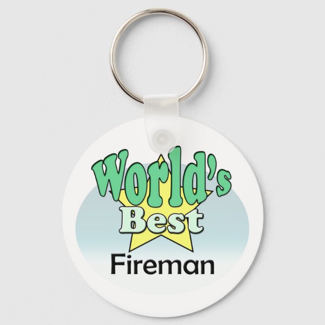 World's Best Fireman Keychain (Front)