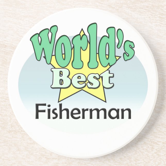 World's best Fisherman Drink Coaster (Front)
