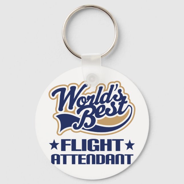 Worlds Best Flight Attendant Keychain (Front)